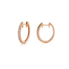 18K Rose Gold 1/3 Carat Huggie Hoop Earrings Latch Backs