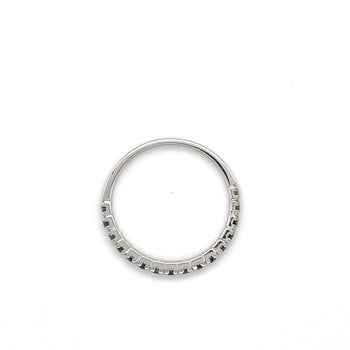 18K Solid White Gold Blue Round Cut Diamond Band Ring – Assay Jewelers