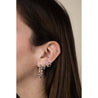 18K White Gold 0.50 CT Blue & White Diamond Inside Out Huggie Hoop Earrings