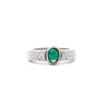 18K White Gold Detachable Ring Jacket Bezel Emerald and Diamond Ring