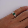 18K White Gold Detachable Ring Jacket Bezel Emerald and Diamond Ring