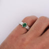 18K White Gold Detachable Ring Jacket Bezel Emerald and Diamond Ring