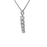 18K White Gold Lab Grown Diamond Graduated Single Line Pendant Necklace