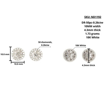 18K White Gold Round cut Diamond Halo Earring Jackets in 10mm and 9mm – Assay Jewelers