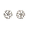 18K White Gold Round cut Diamond Halo Earring Jackets in 10mm and 9mm