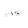 18K White Gold Ruby and Diamond Butterfly Outline Stud Earrings