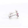 18K White Gold Ruby and Diamond Butterfly Outline Stud Earrings