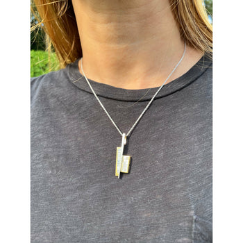 18k Gold Art Deco Style Natural Baguette Diamond Pendant – Assay Jewelers