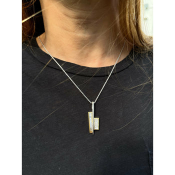 18k Gold Art Deco Style Natural Baguette Diamond Pendant – Assay Jewelers