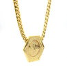 1909 US Indian Head $5 Gold Coin Pendant Necklace, 14K Gold with Diamonds