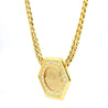 1909 US Indian Head $5 Gold Coin Pendant Necklace, 14K Gold with Diamonds