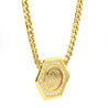 1909 US Indian Head $5 Gold Coin Pendant Necklace, 14K Gold with Diamonds