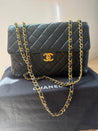 1990s Chanel Vintage Jumbo Single Flap Quilted Lambskin 24k Plated CC Logo