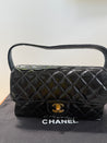 1990s Chanel Vintage Patent Leather Double Sided Flap Bag Coco Handle