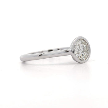 1.01 Carat Round Diamond Vintage Bezel 14K White Gold Solitaire Ring – Assay Jewelers