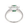 1.07 Carat Square-Cut Emerald and Diamond Three Stone Platinum Ring