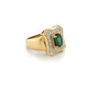 1.25 Carat Oval Cut Tsavorite And Round Cut Diamond Halo Rectangle Shape Ring