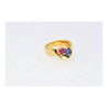 1.5 Carat Sapphire & Ruby with Diamond 18K Yellow Gold Crossover Statement Ring