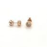 1.5 Carat TW Natural Round Diamond Stud Earrings in Bezel set Rose Gold