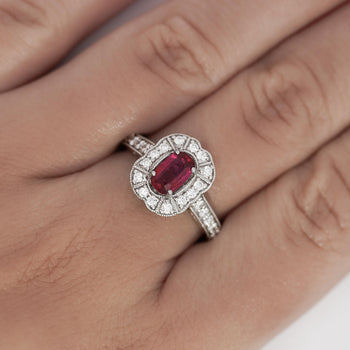 1.53 Carat Ruby and Diamond Platinum Vintage Ring – Assay Jewelers