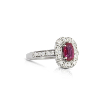1.53 Carat Ruby and Diamond Platinum Vintage Ring – Assay Jewelers