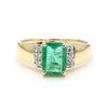 1.60 Carat Emerald & Diamond 14K Gold Classic Set Ring