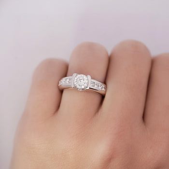 1.65 Carat Round and Princess Cut Diamond Platinum Engagement Ring – Assay Jewelers
