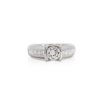 1.65 Carat Round and Princess Cut Diamond Platinum Engagement Ring – Assay Jewelers