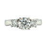 1.69 Carat 3 Stone Round Cut Lab Grown Diamond CVD Engagement Ring in Platinum Setting