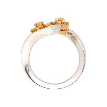 1.75 Carat Pink & Yellow Marquise Diamond Platinum & 18K Gold Bypass Ring – Assay Jewelers