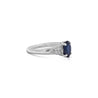 1.84 Carat Oval Cut Dark Blue Sapphire and Diamond Ring