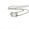 2-4 Carat Emerald Cut Lab Diamond East West Solitaire Pendant Necklace