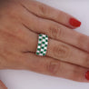 2 Carat Asscher Cut Emerald & Diamond Checkerboard Statement Ring