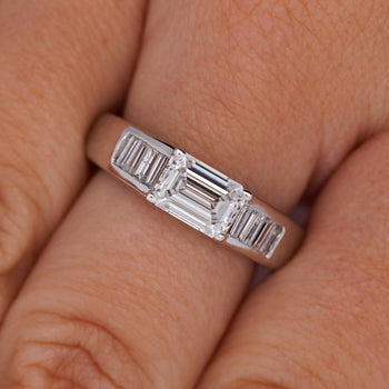 2 Carat Emerald & Baguette Cut Lab Grown Diamond East West Channel Ring – Assay Jewelers