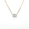 2 Carat Emerald Cut Lab Grown Diamond Connected Floating Necklace in 18K Yellow & White Gold 2-Tone Setting