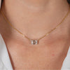 2 Carat Emerald Cut Lab Grown Diamond Floating Necklace 14K Gold 2-Tone Setting