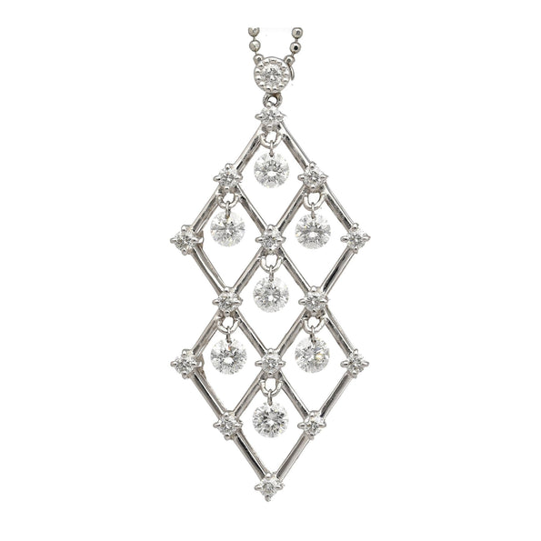 2 Carat tw Diamond Dangling Platinum Pendant Necklace