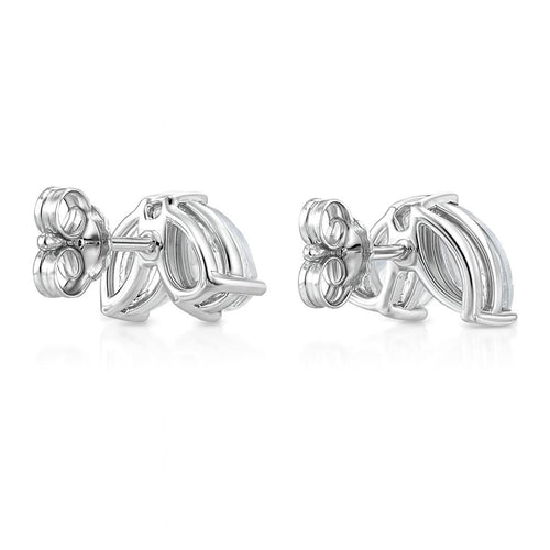 2 Stone Marquise and Pear Cut Lab Diamond Stud Earrings