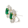 20 Carat Colombian Emerald GRS Certified Vivid Green 18K Earring & Ring Set