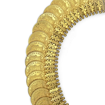 22K Gold Indian Victorian-Style Prize Medal Gold Coin Collar 16-Inch Necklace – Assay Jewelers
