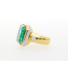 22.18 Carat Colombian Emerald Bezel 18K Gold Vintage Ring