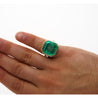 22.18 Carat Colombian Emerald Bezel 18K Gold Vintage Ring