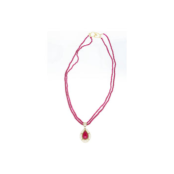 22.41 Carat Cabochon Cut Ruby Pendant In Tiffany & Co. Signed Bead Necklace – Assay Jewelers