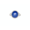 25 Karat GRS Zertifiziert Kein Hitze Cabochon Schliff Blauer Stern Saphir Ring Mit Trapezschliff Diamonds