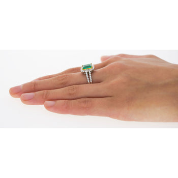 2.06 Carat Old Mine Muzo Colombian Emerald & Diamond Halo with Split Shank 18K Ring – Assay Jewelers
