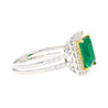 2.06 Carat Old Mine Muzo Colombian Emerald & Diamond Halo with Split Shank 18K Ring