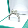 2.16 Carat Natural Round Diamond Ring & Diamond Halo with Diamond Side Stones