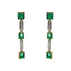 2.31 Carat Emerald & Baguette Diamond 18K Gold Drop Earrings