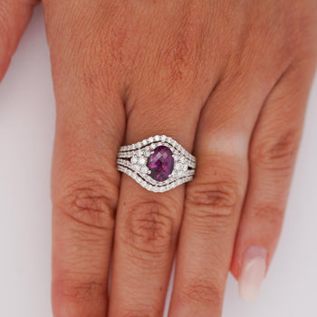 2.40 Carat No Heat Purple Sapphire & Diamond Gold Cocktail Ring – Assay Jewelers
