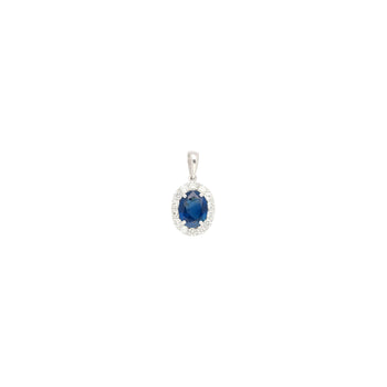 2.41 Carat Sapphire Diamond Halo 14K Gold Pendant Necklace – Assay Jewelers